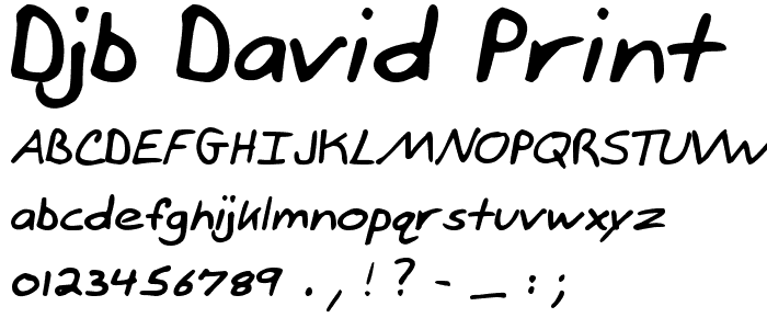 DJB DAVID print font
